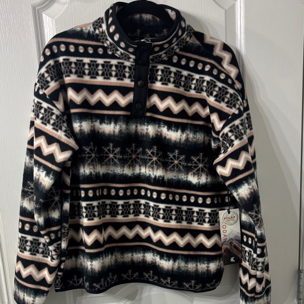 Kyodan Nordic Style Patterned Cozy Fleece Large Pullover